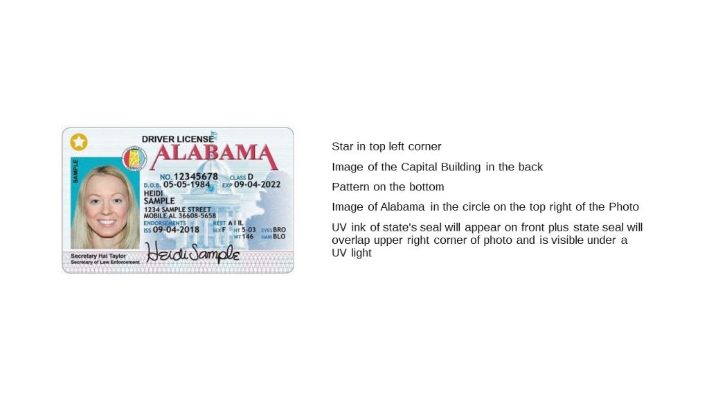 Elements of a Valid Alabama Real ID ABC Server Training