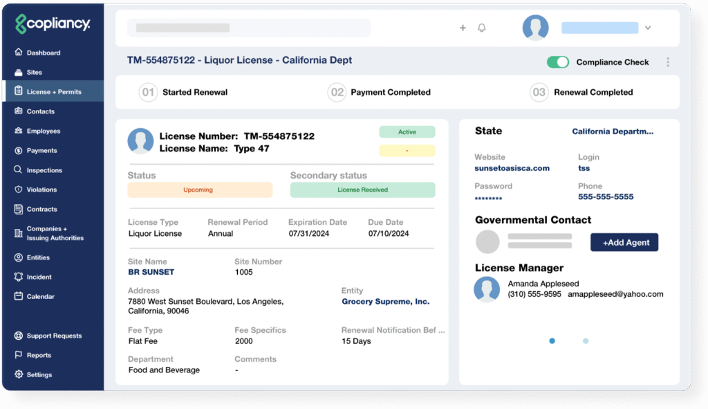 Copliancy License Management